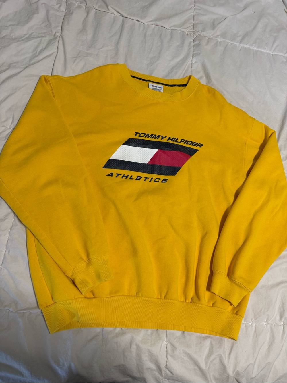 Tommy Hilfiger Yellow Logo Crewneck Sweatshirt
